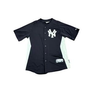 Majestic MLB New York Yankees Baseball Navy Jersey Large Vintage